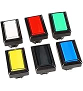 EG STARTS 6X Arcade Rectangle LED Push Buttons Switch for Arcade Machine Games Mame Jamma Parts 12V