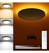 Matane Flush Mount Ceiling Light Fixture with Remote Control, Nightlight 8.7 Inch 18W 3000K-6500K...