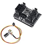 SinLoon 3 Pin 4 Pin Fan Adapter PWM PC Chassis Cooling Fan Hub,Chassis Fan Pressure Regulating Go...