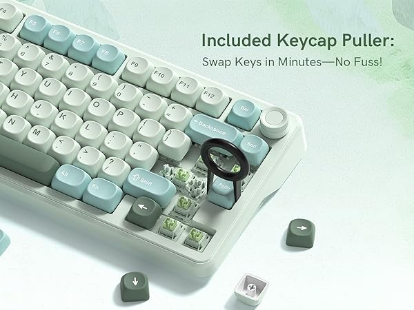 This keycap set includes a convenient keycap puller tool