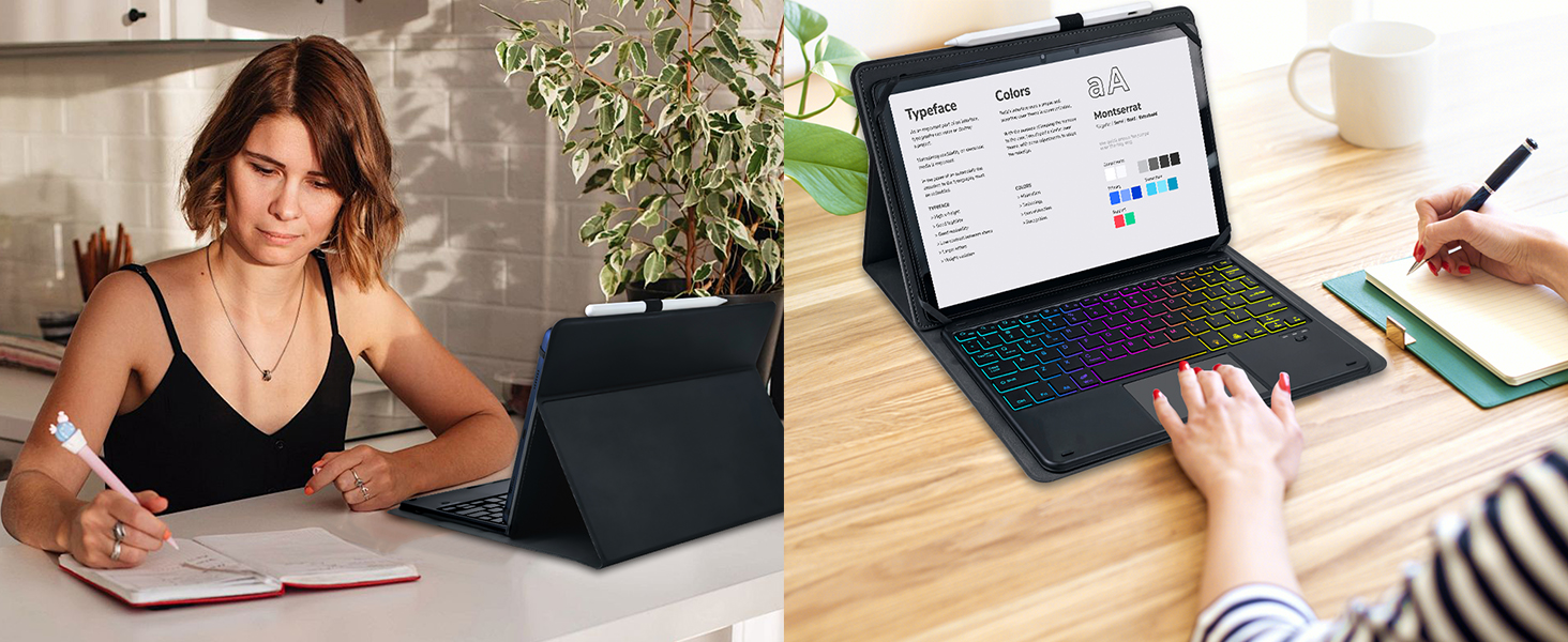 Universal Touchpad Keyboard Case for 9.7-11.0 tablet-Black-7