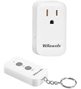 WILAWELS Wireless Outlet Plug Power Switch, 100ft RF Range, Programmable Remote Light Switch Kit,...