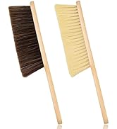 2 Pieces Woooden Dust Brush Hand Broom Bench Brush with Long Wood Handle Whisk Broom Soft Bristle...