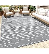 Outdoor Rugs 6'x9' for Patios Clearance Waterproof Patio Rugs Reversible Mats Plastic Straw ...