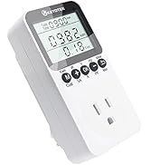 KETOTEK Electricity Usage Monitor Plug Digital Watt Meter Electrical Power Consumption Meter LCD ...