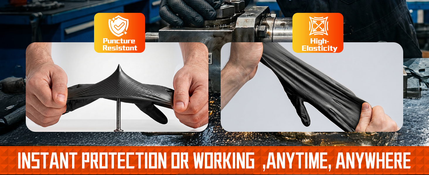 puncture resistant black gloves