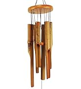 MUMTOP Bamboo Wind Chimes, Outdoor Wooden Wind Chime with Amazing Deep Tone for Garden, Patio, Ho...