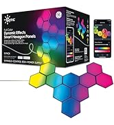 Cync GE Dynamic Effects Indoor Hexagon WiFi Smart LED Color Changing Lights, Wall Light Panels fo...