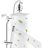 Hibbent All Metal 10'' Filtered Rainfall Shower Head, High Pressure Showerhead combo with 4-mode ...