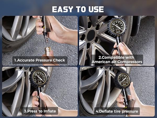 air compressor tire inflator with gauge