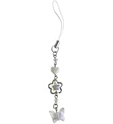 Phone Charm Pendant Keychain, White Star Bowknot Design, Decorative Bag Strap Lanyard for Women a...