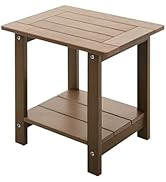 Meluvici Double Adirondack Side Table Weather Resistant, Outdoor Rectangular End Table for Adiron...