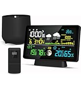 Weather station wireless indoor outdoor with rain gauge. Home Weather Station with Digital Rain G...