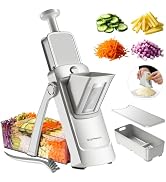 SupMaKin Upgrade Safe Mandoline Slicer,Multi Vegetable Chopper,Potato Slicer, Onion Chopper with ...