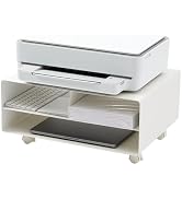YAMAZAKI Home Tower Desktop Printer Stand - Computer Accessory Office Organizer - Steel