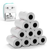 PAPRMA 57x30mm Thermal Paper White 10 Rolls, Non-Adhesive Thermal Paper Roll for Mini Printer Ins...