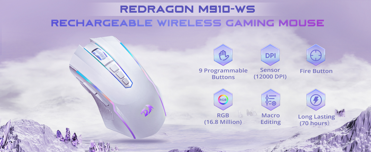 M914WP-RGB-KS Wireless Bluetooth gaming mouse