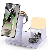 Wireless Charger for Samsung/Android, 6 in 1 Phone Nightstand Charging Station Charger with Alarm...