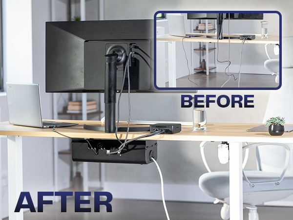 under desk cable management cable tray cord organizer power strip holder wire management steel
