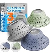 zaa Bathtub Drain Hair Catcher, Silicone Collapsible 3 Pack Drain Protector for Pop-Up and Regula...