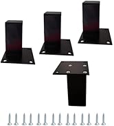 WVIOUOPU 4 Pack of Aluminum Alloy Furniture Legs - Square Metal Cabinet Legs Support Feet with Mo...