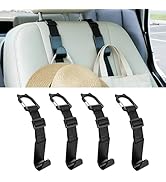 Toiyason Adjustable 4-Pack Car Headrest Hooks Cute Cat Pattern Universal Seat Back Organizer with...