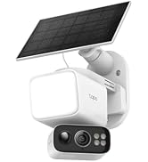 Tapo 2K Outdoor Pan/Tilt Wireless Floodlight Security Camera - Battery Power with Solar, 360º AI ...