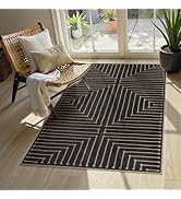 Lahome Neutral Geometric 3x5 Easy Jute Rug, Washable Rugs for Bedroom Entryway Outdoor Patio Porc...