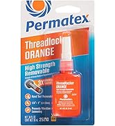 Permatex 25210 High Strength Removable Threadlocker Orange Liquid, 10 ml
