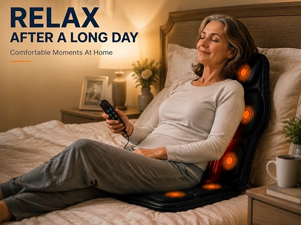 Unwind at home with soothing warmth massage cushion.