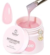 Beetles HEMA-Free Hard Gel for Nails,0.5 oz Mini Size Pink 9 in 1 Builder Nail Gel for Sensitive ...