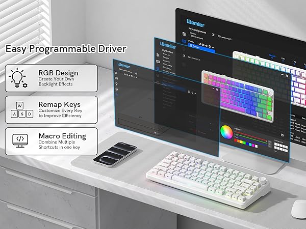 a programmable mechanical keyboard with a dedicated driver software