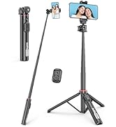 Aluminum Selfie Stick Phone Tripod, 360° Ball Head Selfie Stick for iPhone with Cold Shoe, Extend...