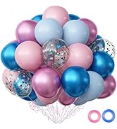 OuMuaMua Gender Reveal Decorations Balloons Set, 62Pcs Pink and Blue Balloons for Boys or Girls G...