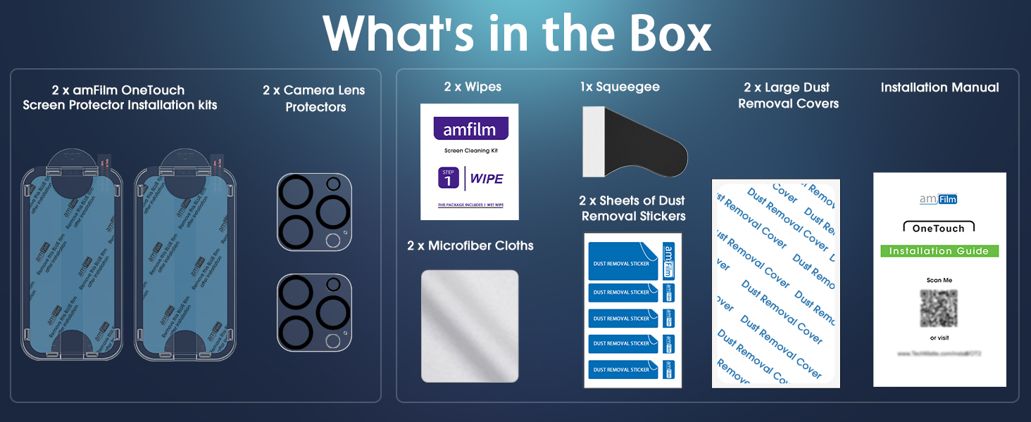 amFilm OneTouch iPhone 2024 Pro 6.3&amp;#34; Screen Protector Tempered Glass