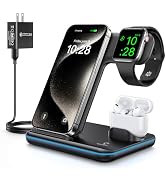 WAITIEE Wireless Charger 3 in 1, 15W Fast Charging Station for Apple Watch 9/8/Ultra 2/Ultra/SE/7...