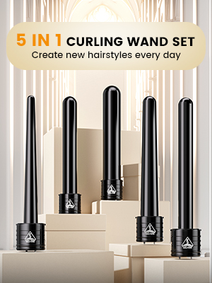 5 in 1 Curling Iron Wand Set,Curling Wand,Curling Iron