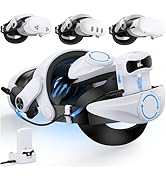DXKK Head Strap for Meta Quest 3S/Quest 3 with Digital Display Battery &amp; Charger Dock to Balanced...