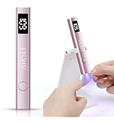 AIRSEE Cordless Nail Lamp with Stand, Handheld UV Light with LCD Display for Gel Nails,Rechargeab...