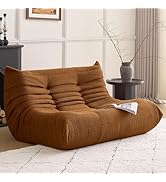 Giant Bean Bag Chairs for Adults - Lazy Floor Sofa Couch Loveseat - Fireside Lounger Chair with A...