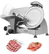 Meat Slicer, 340W Electric Deli Food Slicer with 10" SUS420 Stainless Steel Blade and Built-in Sh...