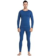 Thermal Underwear Men Ultra-Soft Long Johns Set with Fleece Lined Base Layer Winter Skiing Warm T...