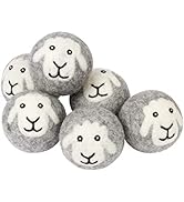 Wool Dryer Balls - Smart Sheep 6-Pack - XL Premium Natural Fabric Softener Award-Winning - Wool B...