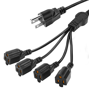  1 to 4 Power Splitter Cord escription