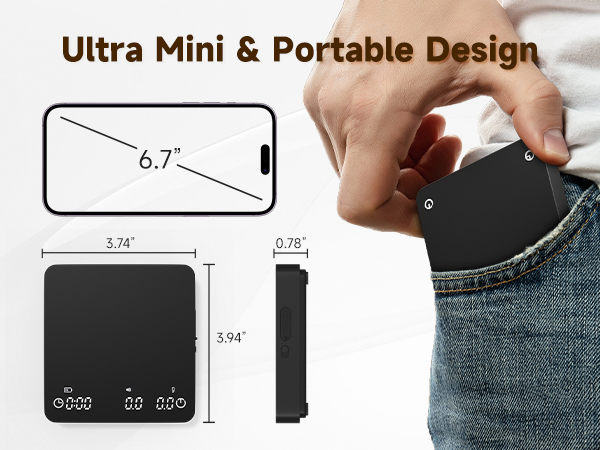This coffee scale fits in your pocket