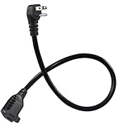 SPARKING Flat Wall Plug Short Grounded Extension Cord - 1.5FT Black Flat Plug Short 3Prong Power ...