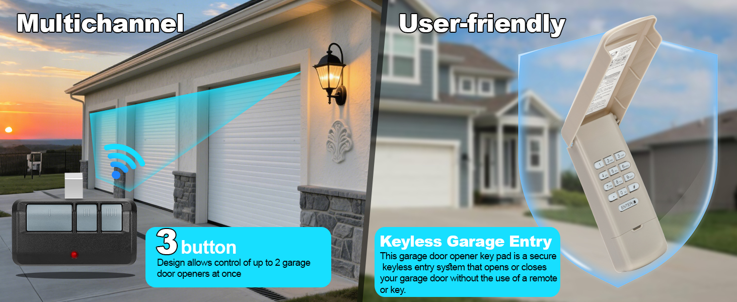 Garage Door Opener Keypad Remote Universal