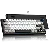 Womier Wireless 60% Gaming Keyboard with CNC Knob, QMK/VIA Creamy Mechanical Keyboard, Tri-Mode T...