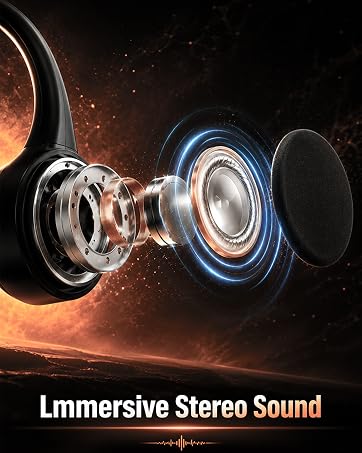 Bone Conduction Headphones with Immersive Stereo Sound and Clear Audio