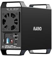 MAIWO Dual Bay Raid Enclosure for 3.5" SATA HDD,2 Bay Hard Drive Enclosure with Cooling Fan,4 Rai...